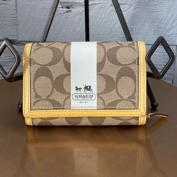 Coach Handbags - Coach heritage stripe snap wallet
